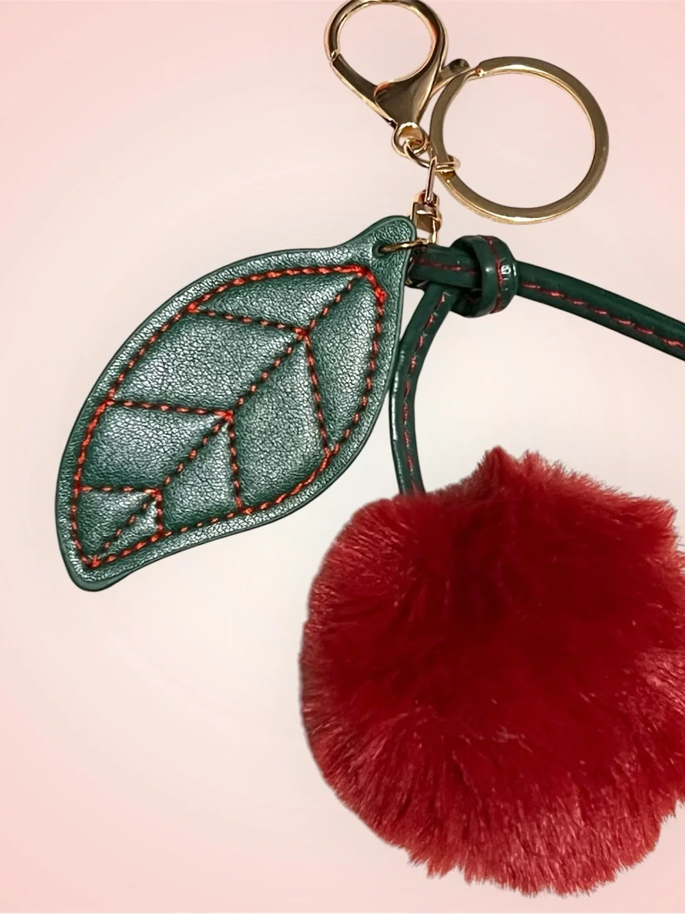 Plush Pom Pom Cherry Keychain/charm